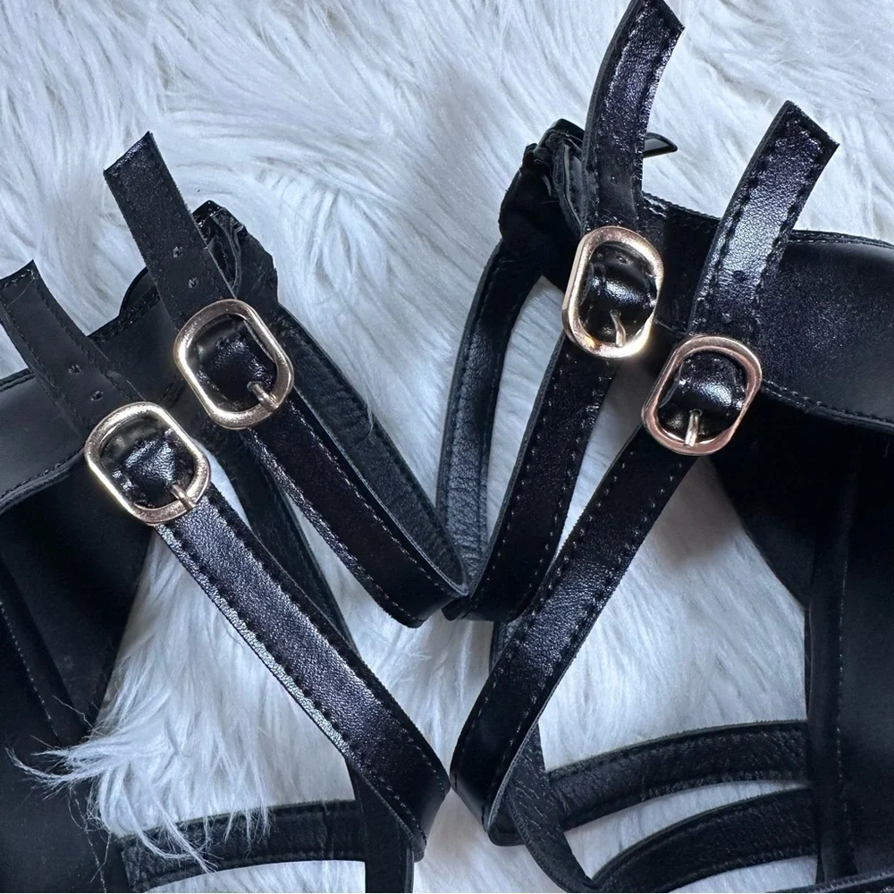 Strappy Platform Chunky Heels